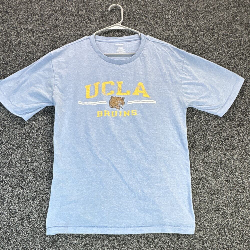 UCLA Bruins T Shirt Mens Large Blue Pro Edge Single Stitch Retro Bear Logo NCAA